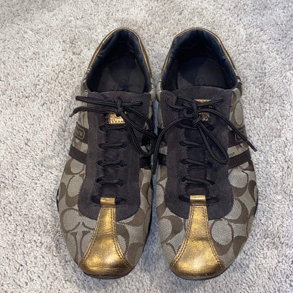 Gold and brown Coach Sneakers 9